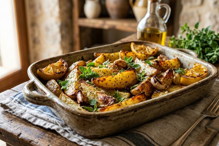 Greek-Style Lemon Potatoes With Garlic And Oregano recipe